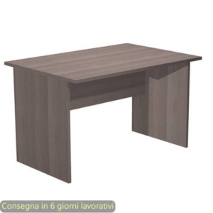Scrivania piano frassino toscano 120x80xH.72 cm gamba a pannello in melaminico in tinta Presto 004PAN/F