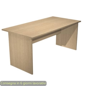 Scrivania piano rovere 160x80xH.72 cm gambe a pannello in melaminico in tinta linea Presto Artexport - 003PAN/C