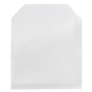 Tasca per CD/DVD Q-Connect polipropilene 120my senza foratura con lembo chiusura conf. da 50 pezzi - KF02207