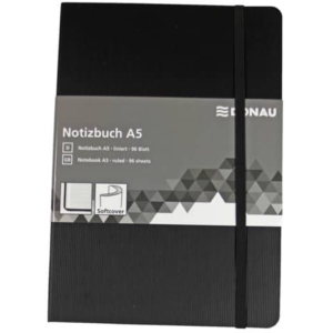 Taccuini Donau 95 ff righe A5 nero 1345101-01