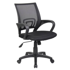 Sedia operativa con braccioli Serena Group St. Louis schienale in rete nero - rivestimento tessuto nero - E8085MK