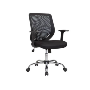 Seduta operativa con braccioli Serena Group Tucson rivestimento tessuto e schienale in rete nero - W095K