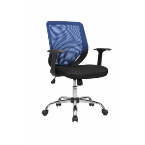 Seduta operativa con braccioli Serena Group Tucson rivestimento tessuto e schienale in rete blu - W095B
