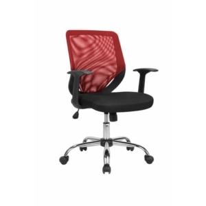 Seduta operativa con braccioli Serena Group Tucson rivestimento tessuto e schienale in rete rosso - W095R