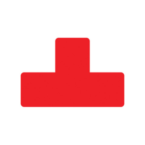 Sticker per pavimenti a T - 15x5 cm - Tarifold rosso conf. 10 pz - B197303