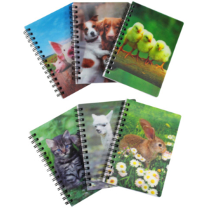 Espositore 60 mini quaderni spiralati Donau - 50 ff da 70 g/m² - fantasia animali - 330385960