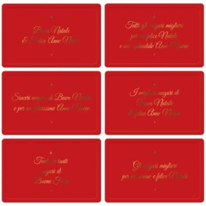 Biglietti Natalizi in vassoio - 9x14 cm conf. 6 pezzi Biembi rosso BBE202C68