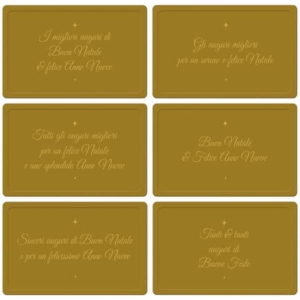 Biglietti Natalizi in vassoio - 9x14 cm conf. 6 pezzi Biembi oro BBE202C75