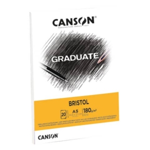 Blocco GRADUATE Bristol A5 20 fogli. 180 g/m² Canson bianco C400110382