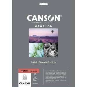 Carta fotografica Premium bianca 20 fogli - 255 g/m² HighGloss RC Canson A4 C33300S005