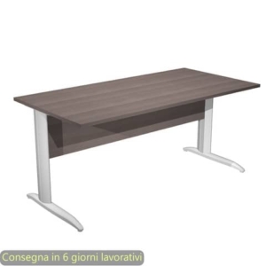 Scrivania piano frassino toscano 160x80xH.72 cm gamba a L metallo grigio alluminio Presto Artexport - 003K2/F/AA