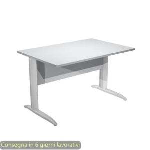 Scrivania piano grigio 120x80xH.72 cm gamba a L in metallo effetto cromato linea Presto Artexport - 004K2/9/AR