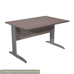 Scrivania piano frassino toscano 120x80xH.72 cm gamba a L in metallo antracite opaco Presto - 004K2/F/AF