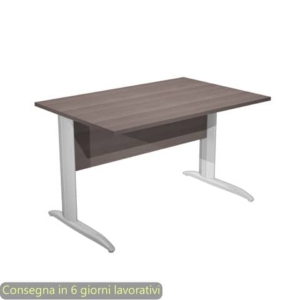 Scrivania piano frassino toscano 120x80xH.72 cm gamba a L in metallo effetto cromato Presto - 004K2/F/AR