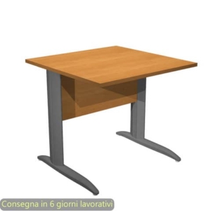 Scrivania piano noce chiaro 80x80xH.72 cm gamba a L in metallo antracite opaco linea Presto Artexport - 001K2/4/AF