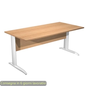 Scrivania piano faggio 160x80xH.72 cm gamba a L in metallo bianco opaco linea Presto Artexport - 003K2/6/AN