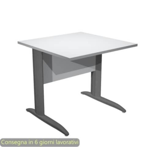 Scrivania piano grigio 80x80xH.72 cm gamba a L in metallo antracite opaco linea Presto Artexport - 001K2/9/AF