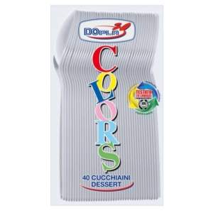 Cucchiaini dessert Compact trasparenti in polistirene conf. 40 pz Dopla Reusable 125 mm - 3646