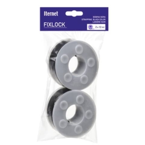 Bobina in nylon dentato ultra resistente per fascettatrice FIXLOCK - Conf. 2 bobine Iternet nera - 0071