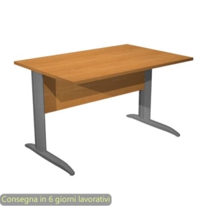 Scrivania piano noce chiaro 120x80xH.72 cm gamba a L in metallo antracite opaco linea Presto Artexport - 004K2/4/AF