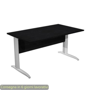 Scrivania piano nero venato frassino 140x80xH.72 cm gamba a L metallo grigio alluminio Presto Artexport - 002K2/8/AA