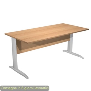 Scrivania piano faggio 160x80xH.72 cm gamba a L in metallo effetto cromato linea Presto Artexport - 003K2/6/AR