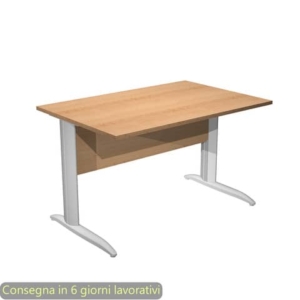 Scrivania piano faggio 120x80xH.72 cm gamba a L in metallo grigio alluminio linea Presto Artexport - 004K2/6/AA