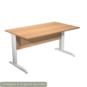 Scrivania piano faggio 140x80xH.72 cm gamba a L in metallo bianco opaco linea Presto Artexport - 002K2/6/AN