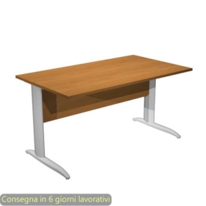 Scrivania piano noce chiaro140x80xH.72 cm gamba a L in metallo grigio alluminio linea Presto Artexport - 002K2/4/AA