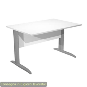 Scrivania piano bianco 120x80xH.72 cm gamba a L in metallo antracite opaco linea Presto Artexport - 004K2/3/AF