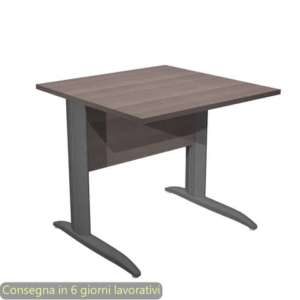 Scrivania piano frassino toscano 80x80xH.72 cm gamba a L in metallo antracite opaco Presto - 001K2/F/AF
