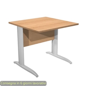 Scrivania piano faggio 80x80xH.72 cm gamba a L in metallo effetto cromato linea Presto Artexport - 001K2/6/AR