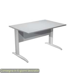 Scrivania piano grigio 120x80xH.72 cm gamba a L in metallo grigio alluminio linea Presto Artexport - 004K2/9/AA