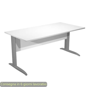 Scrivania piano bianco 160x80xH.72 cm gamba a L in metallo antracite opaco linea Presto Artexport - 003K2/3/AF