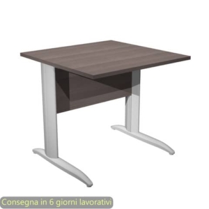 Scrivania piano frassino toscano 80x80xH.72 cm gamba a L metallo grigio alluminio Presto Artexport - 001K2/F/AA