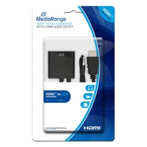 Convertitore da HDMI? a VGA - presa audio da 3,5 mm Media Range nero MRCS167