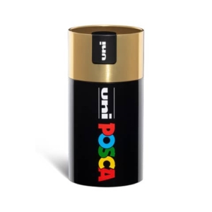 Gift Box marcatore a tempera punta media colori assortiti Uni Posca tappo barattolo oro - M 84008516