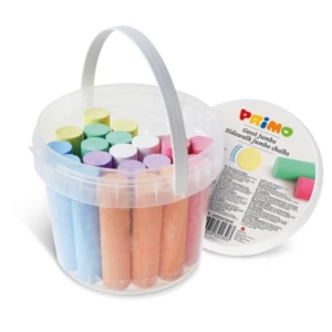 Secchiello 22 gessi da strada Primo Jumbo 7 colori - assortiti - in calcio carbonato - 0032GC22JC