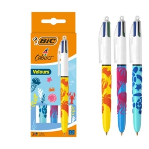Penna a sfera a scatto BIC 4 Colours 1 mm - Velours conf. 3 pz - 992579