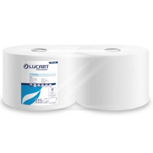 Bobina strofinacci industriali 2 veli pura cellulosa STRONG EXTREMA 2000 2 Lucart 2000 strappi - conf. 2 rotoli