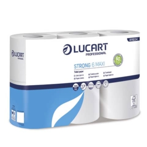 Carta igienica 2 veli in pura cellulosa 300 strappi Lucart Professional Strong Maxi conf. 6 rotoli - 811E04