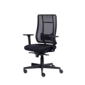 Poltrona semi-direzionale Liberty Syncro Seditaly tessuto ignifugo nero LTG0S1TEGB1R1