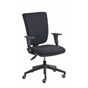 Poltrona semi-direzionale Comfort Seditaly tessuto ignifugo nero braccioli regolabili - CMG0C4E0GB833