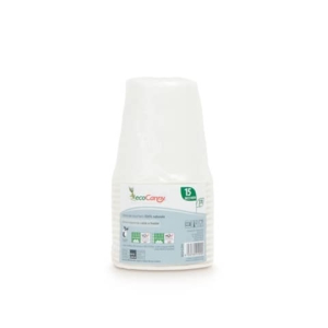 Bicchieri in fibre vegetali ecoCanny bio-compostabili bianco 370 cc conf. 15 pz ECO?C370