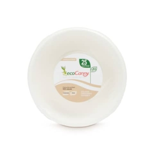 Ciotola bio-compostabile ecoCanny Take Away bianco Ø205x60 mm conf. 25 pz - ECO?205CA