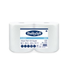 Bobina multiuso 2 veli Bulkysoft Wiper Roll 125 in cellulosa - 125 m bianco - conf. 2 rotoli - 55921.E10