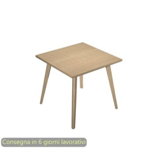 Scrivania piano rovere 80x80xH.74,4 cm gamba rastremata in legno rovere linea Woody Artexport - 6401-DKA-C-AQ