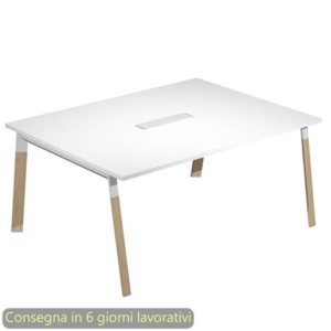 Tavolo riunioni con top access Bridge 160x120xH.72,5 cm gambe met. bianche Artexport piano bianco - SOL-TR/3-AM