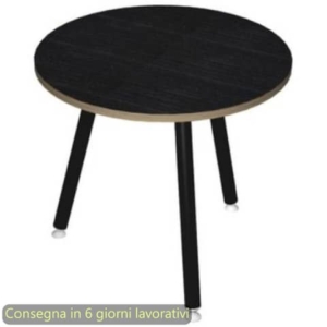 Tavolo rotondo Skinny Metal ø80xH.74,4 cm con gambe met. nere Artexport piano nero - 6408-DJA-8C-AQ