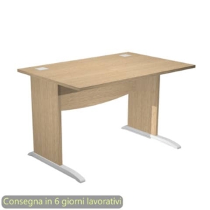 Scrivania piano rovere 120x80xH.73 cm gamba a pannello con piede ad L grigio linea Flex Artexport - JJPL120/C